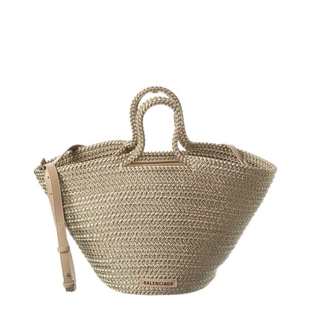 Balenciaga Ibza Nylon Basket Tote, Brown